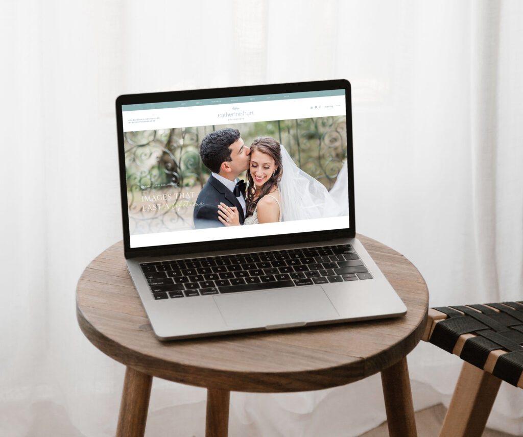 TONIC website template customized for a  wedding photographer